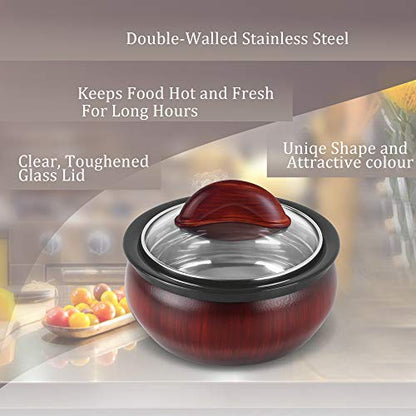 Milton Clarion 2000 Stainless Steel Casserole, 1780 ml, Sun Wood