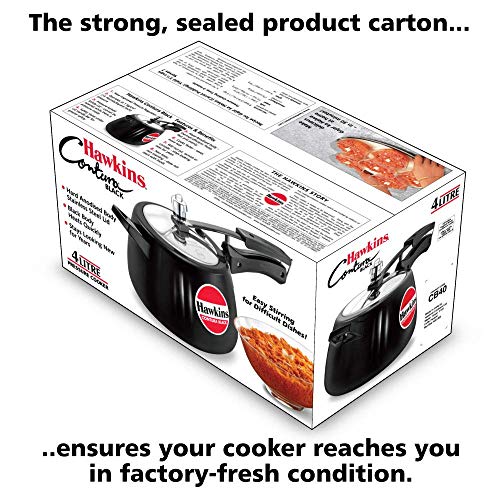 Hawkins Contura Hard Anodized Pressure Cooker, 4.0 Liter Capacity - CB40