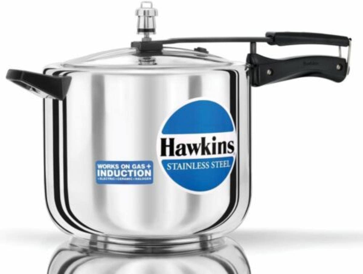 Hawkins Stainless Steel Induction Compatible Pressure Cooker, 10 Litre Capacity, Silver - HSS10