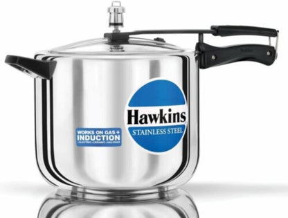 Hawkins Stainless Steel Induction Compatible Pressure Cooker, 10 Litre Capacity, Silver - HSS10