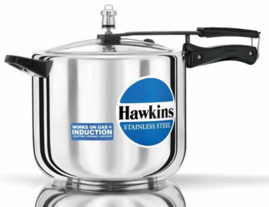 Hawkins Stainless Steel Induction Compatible Pressure Cooker, 10 Litre Capacity, Silver - HSS10