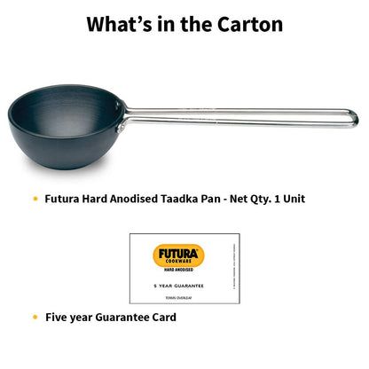 Futura Anodised Heating Pan, 4.72 in, Black