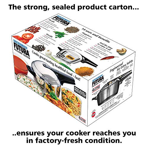 Hawkins Futura Stainless Steel 4L Inner Lid Pressure Cooker Induction compatible - FSS40