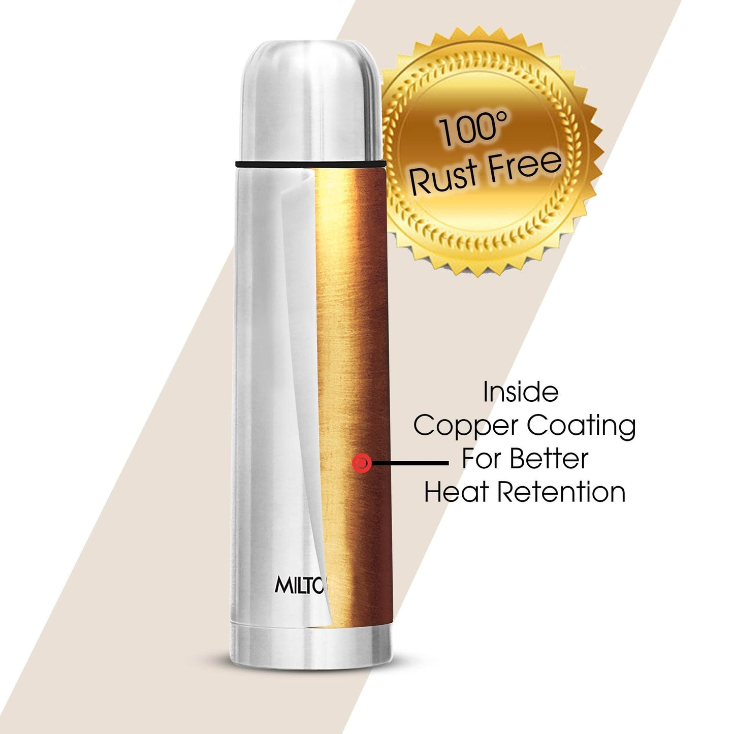 Milton Thermosteel Flip Lid Flask, Silver (750 ML)