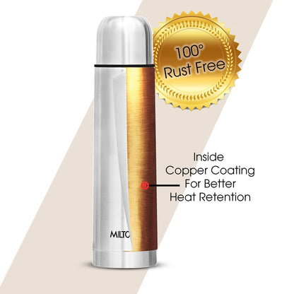 Milton Thermosteel Flip Lid Flask, Silver (750 ML)