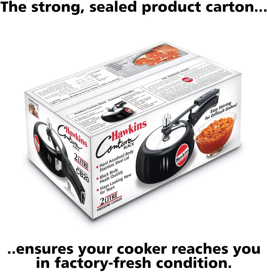 Hawkins Contura Hard Anodised Pressure Cooker 2 Litres - Black - CB20