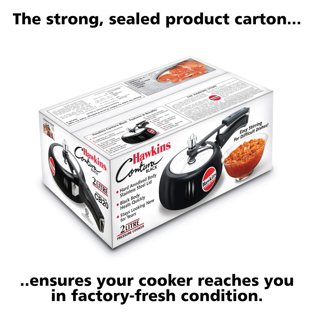 Hawkins Contura Hard Anodised Pressure Cooker 2 Litres - Black - CB20