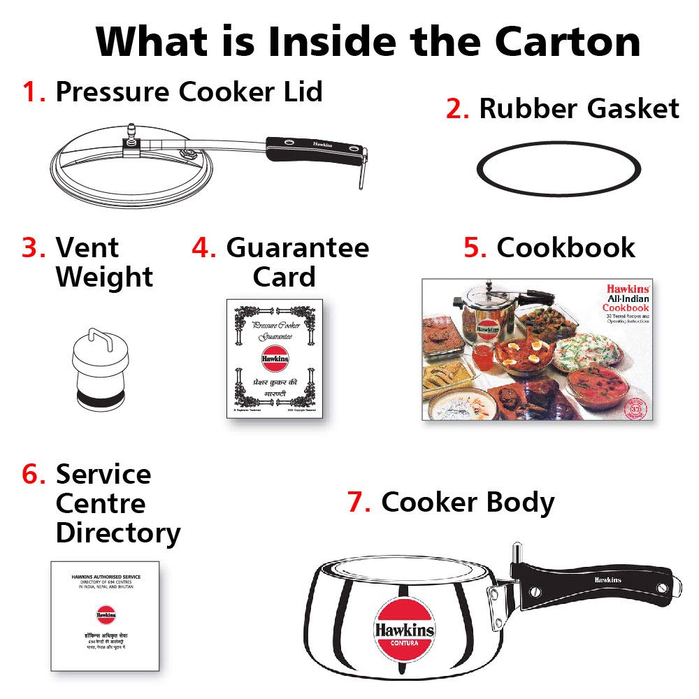 Hawkins HC15 Contura 1.5-Liter Pressure Cooker, Small, Aluminum