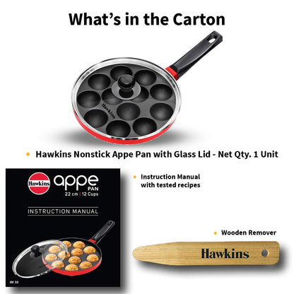 Hawkins Futura Non Stick Appe Pan with Glass Lid, 22 cm Size NAPE22G