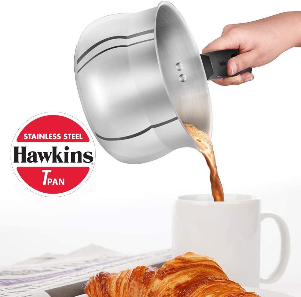 HAWKINS SST15 Stainless Steel TPan - Tea Pan - 1.5 litres - Works on Electric, Ceramic , Gas & Induction