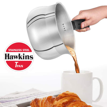HAWKINS SST15 Stainless Steel TPan - Tea Pan - 1.5 litres - Works on Electric, Ceramic , Gas & Induction