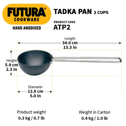 Futura Anodised Heating Pan, 4.72 in, Black