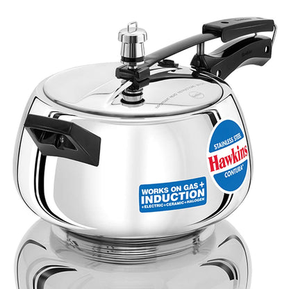 Hawkins Contura Stainless Steel Pressure Cooker, 5.0 Liter Capacity