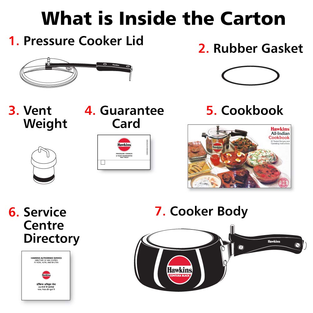 Hawkins Contura Hard Anodised Pressure Cooker 2 Litres - Black - CB20