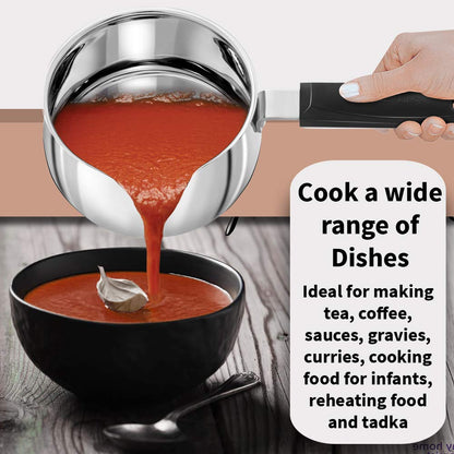 Hawkins Futura Steel Tea Pan with Glass Lid, 1.0 Litre Capactiy SST10G
