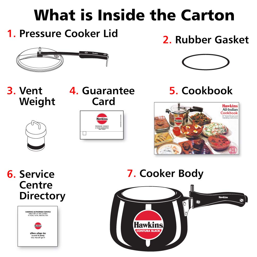 Hawkins Contura Hard Anodized Pressure Cooker 3 Litres - Black - CB30