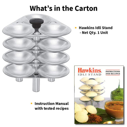 Hawkins 12 Idli Set for 5.0 Litre Pressure Cooker,Silver ID12L