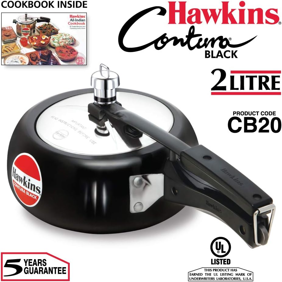 Hawkins Contura Hard Anodised Pressure Cooker 2 Litres - Black - CB20