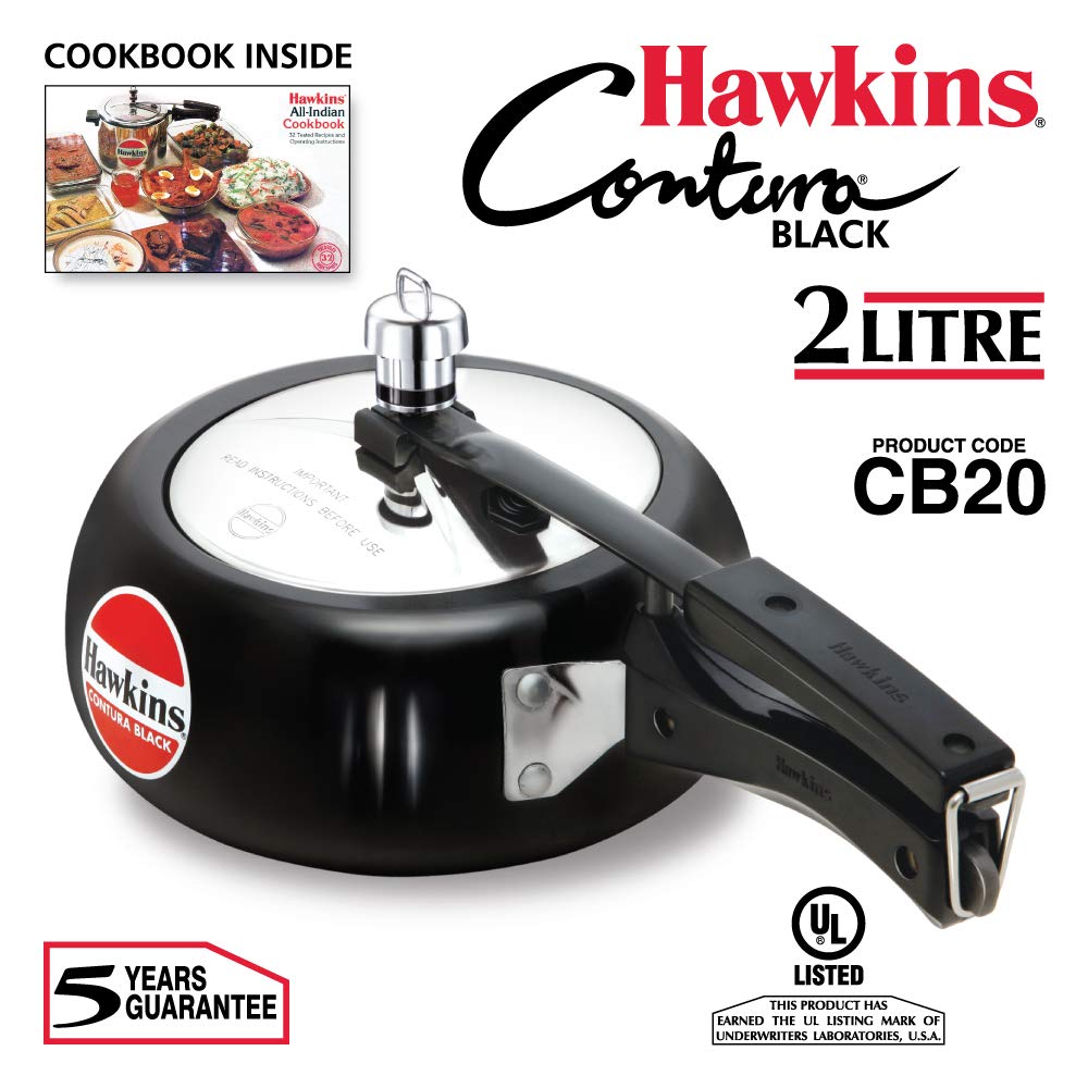 Hawkins Contura Hard Anodised Pressure Cooker 2 Litres - Black - CB20