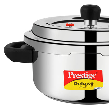 Prestige Deluxe Alpha Stainless Steel PRESSURE COOKER, 3 Liter, Silver