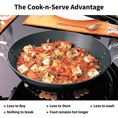 Hawkins Futura 7.5 Litre Deep Fry Pan, Hard Anodised Kadai with Stainless Steel Lid, Flat Bottom Kadhai, Big Kadai, Black (AD75S)