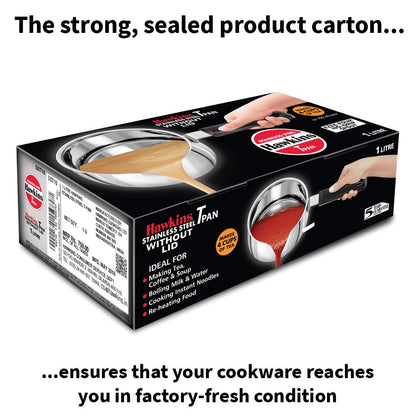 Hawkins Stainless Steel Tea Pan Tpan 1 Litre Without Lid SST10