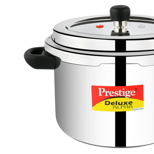 Prestige Deluxe Alpha 6.5 PRESSURE COOKER, 6.5 Liter, SILVER