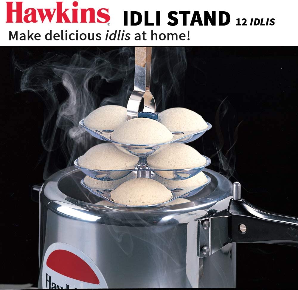 Hawkins 12 Idli Set for 5.0 Litre Pressure Cooker,Silver ID12L