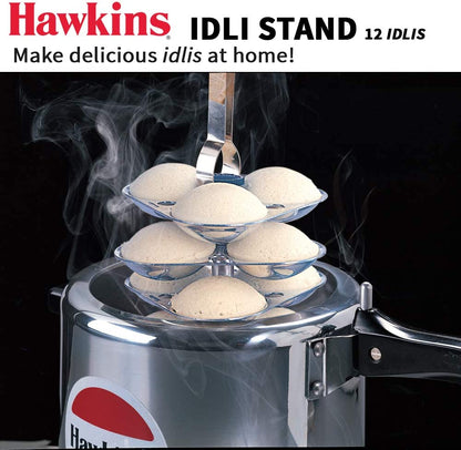 Hawkins 12 Idli Set for 5.0 Litre Pressure Cooker,Silver ID12L