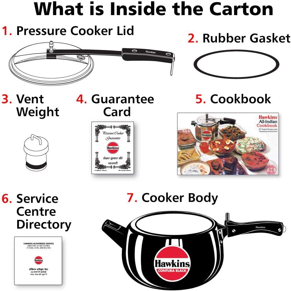 Hawkins Contura Hard Anodized Pressure Cooker 5 Litres - Black - CB50