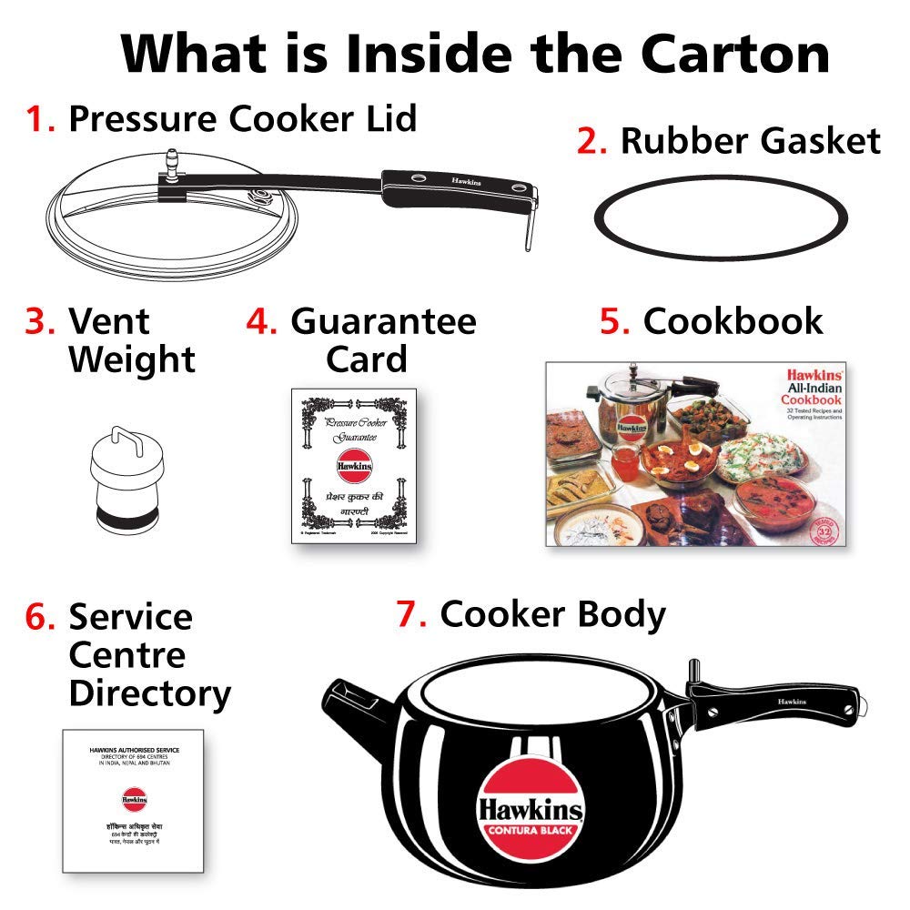 Hawkins Contura Hard Anodized Pressure Cooker 5 Litres - Black - CB50