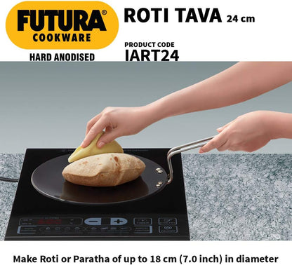 Hawkins Futura Hard Anodised Induction Roti Tava, 24 cm Diameter