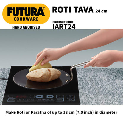 Hawkins Futura Hard Anodised Induction Roti Tava, 24 cm Diameter
