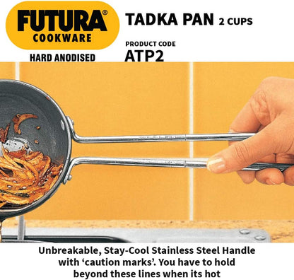 Futura Anodised Heating Pan, 4.72 in, Black