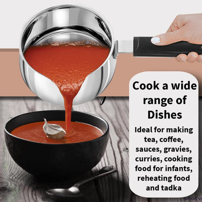 Hawkins 2 Litre Tpan, Stainless Steel Tea Pan, Induction Sauce Pan, Chai Pan, Saucepan, Silver (SST20)