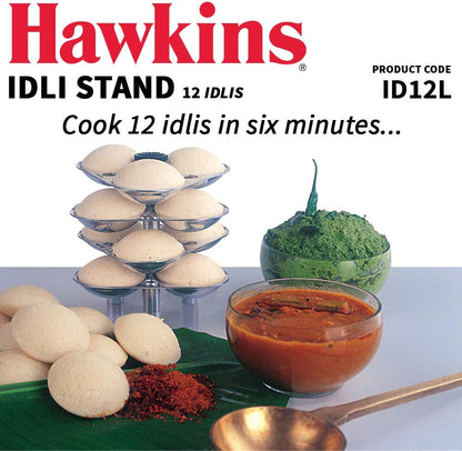Hawkins 12 Idli Set for 5.0 Litre Pressure Cooker,Silver ID12L