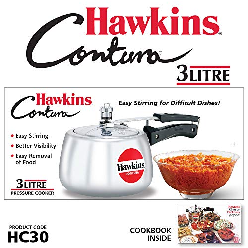 Hawkins Contura Aluminum Pressure Cooker 3 Litres - Silver - HC30