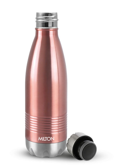 Milton Thermosteel Duo DLX 750, Double Walled Vacuum Insulated Flask 700 ml | 24 oz | 24 Hours Hot and Cold Water Bottle, 18/8 Stainless Steel, BPA Free, Food Grade, Leak-Proof | Rose Gold