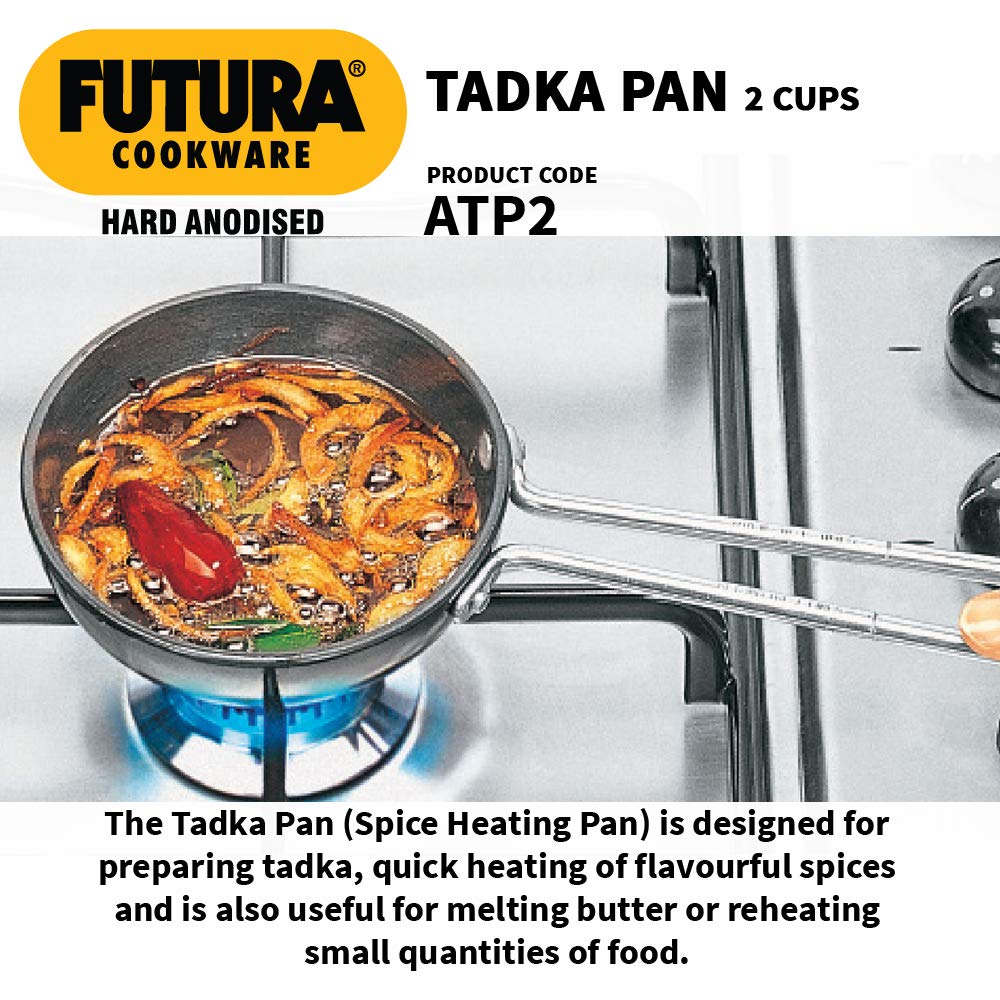 Futura Anodised Heating Pan, 4.72 in, Black