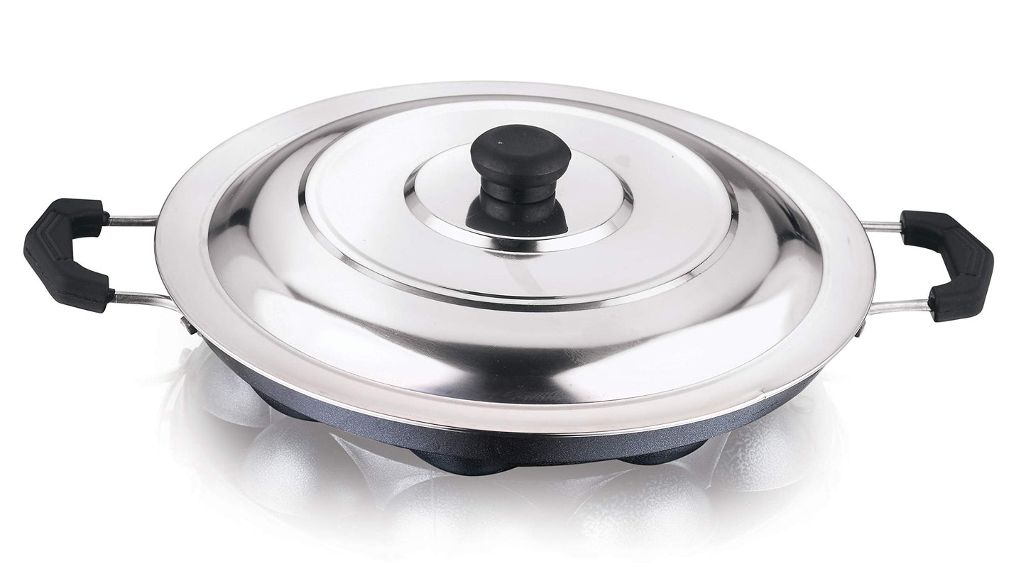 Vinod Nonstick Appam patra, Paniyaram 23cm with SS lid