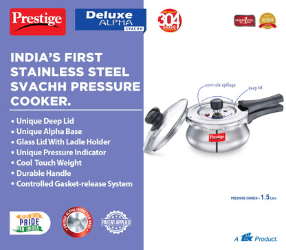 Prestige PRESSURE COOKER, 1.5 Liter, SILVER