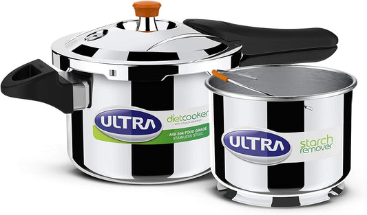 Ultra Duracook Diet Stainless Steel Outer Lid Pressure Cooker, 3 liter