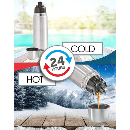 Milton Thermosteel Flip Lid Flask, Silver (750 ML)