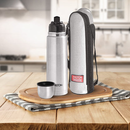 Milton Thermosteel Flip Lid Flask, Silver (750 ML)